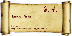 Hanus Áron névjegykártya